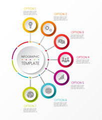 Multicolored infographic template - business icons. Vector.
