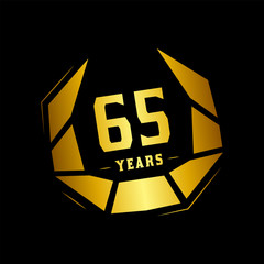 65 years design template. 65 anniversary template.  