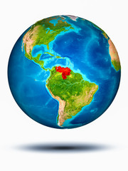 Venezuela on Earth with white background