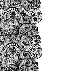 Seamless lace border. Invitation card.