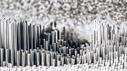 Abstract background made of needles.Cityscape concept.
