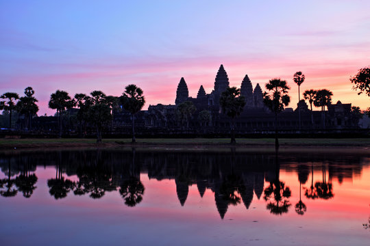 Angkor Wat Temple at Sunrise, Temples of Angkor, Cambodia