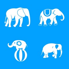 Elephant icon blue set vector