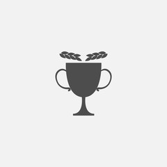 Cup symbol icon for web in trendy style isolated on grey background