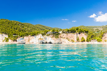 Obraz premium The Baia Zagare Beach; in Apulia, Italy