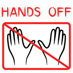 Crossed out hands in red rectangle