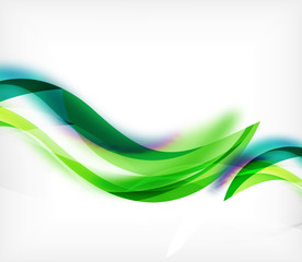 Vector colorful wavy stripe on white background with blurred effects. Vector digital techno abstract background