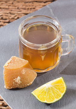 Panela with lemon drink - Citrus × limon
