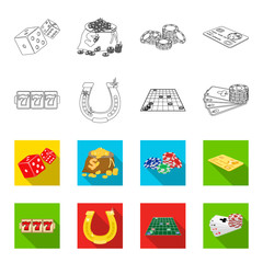 Excitement, recreation, hobby and other web icon in outline,flet style., Casino, entertainment, institution icons in set collection. © pandavector
