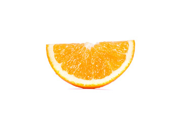 Orange slice closeup background texture isolated on white background