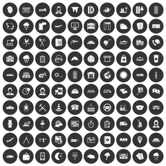 100 dispatcher icons set black circle