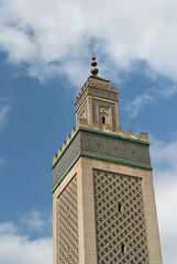 Fototapeta na wymiar Minaret, Grand Mosque of Paris, France