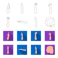 Sign Language outline,flet icons in set collection for design.Emotional part of communication vector symbol stock web illustration. © pandavector