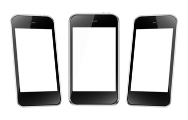 Vector smartphone. View left, front, right, isolated on a white background. To present your application and adaptive web - desing.