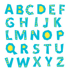 English alphabet, vintage letters, funny hand drawn typeface