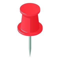 Attach pin icon, isometric style