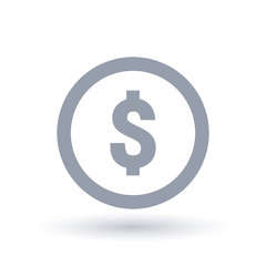 Fototapeta premium American Dollar in circle icon. Money symbol. Currency sign. Vector illustration.