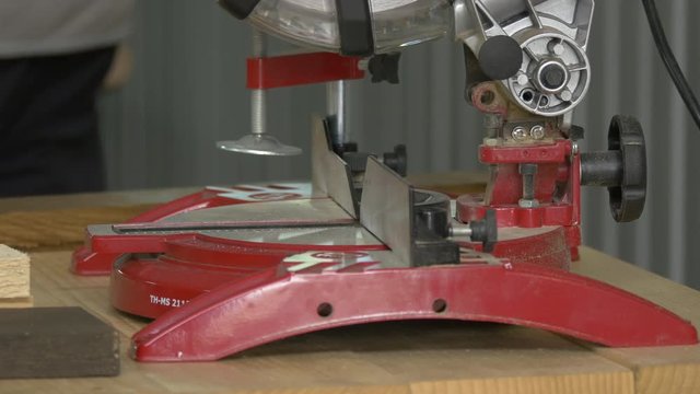 The bottom part of a miter saw