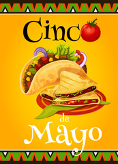 Mexican Cinco de Mayo vector fiesta greeting card