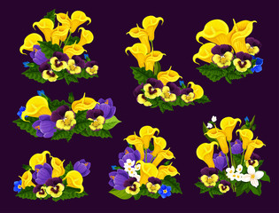 Flower and blooming garden plant icon design