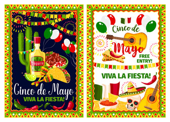 Mexican holiday card of Cinco de Mayo fiesta party