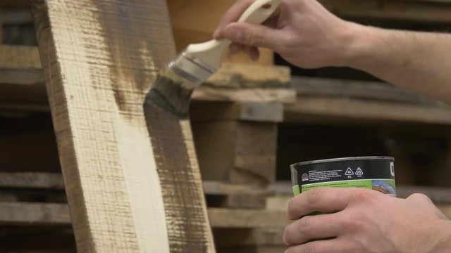 Staining wood