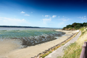 Lake and coastline, Brittany, France, Europe