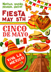 Cinco de Mayo party invitation for mexican holiday