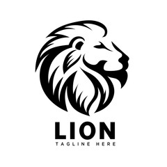 elegant brave art head lion logo