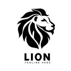 elegant mane brave art head lion logo