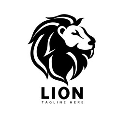 elegant brave art head lion logo