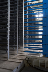 Empty storage place in the factory, abstract background