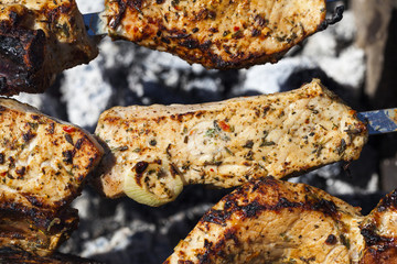 meat prepare on fire