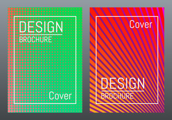 Modern cover design. Color brochure template. Colorful gradients, lines and shapes. Abstract design for magazine. Vector illustration