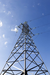 Electric lines, blue sky