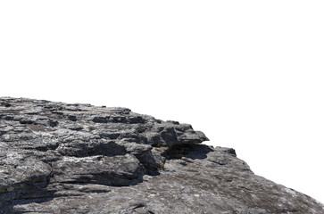 Cliff stone isolated on white background.