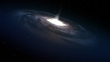 A large spiral galaxy in deep space.