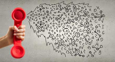 Retro red phone receiver