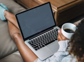 Fototapeta premium Woman working on a laptop