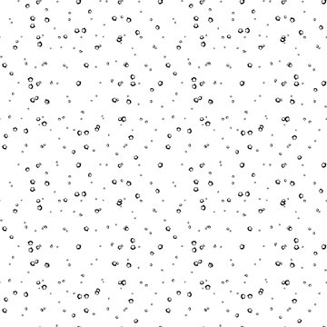 Hand Drawn Black and White Seamless Grunge Dust Messy Pattern With Ink Doodles. Circles, Spots and Dots Endless Textures