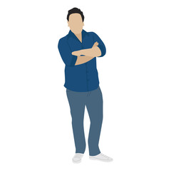 Illustrated mature man with casual wear