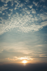 Sunset and Beautiful sky evening In summer on the mountain
