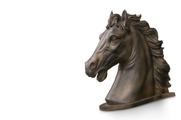 Di cut Horse Statue on white background,decoration,object