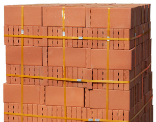 stack brick for house building at construction site