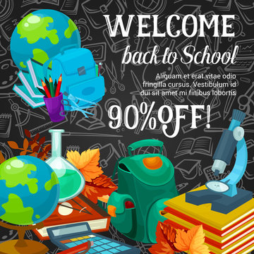 Sale banner of back to school season promotion