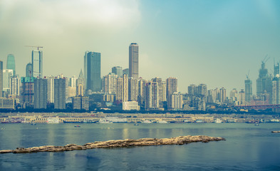 Fototapeta premium Skyline of urban architectural landscape in Chongqing