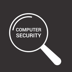 Protection Concept: Magnifying Optical Glass With Words Computer Security