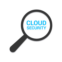Safety Concept: Magnifying Optical Glass With Words Cloud Security