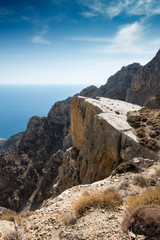 Rocky cliff and seascape, Greece
