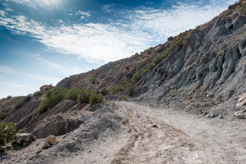 Dirt road and mountain, Crete, Greece